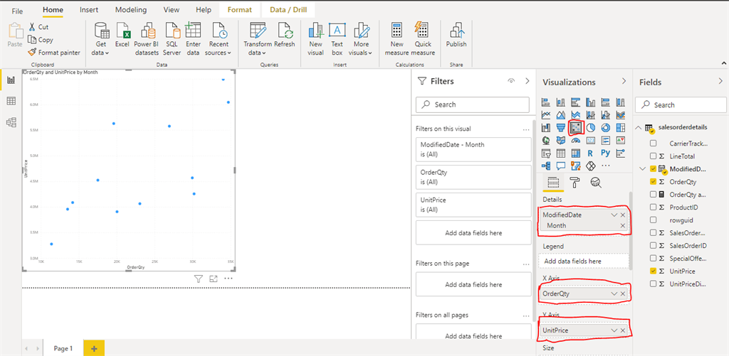 Linear regression in power bi